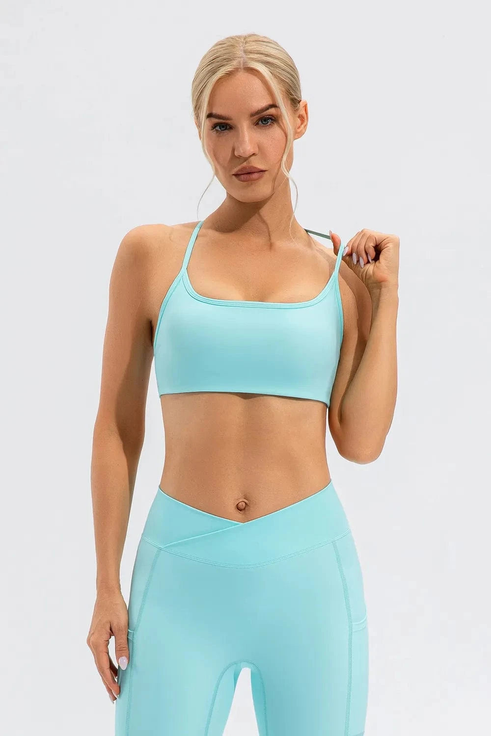 Crisscross Spaghetti Strap Active Cami - ShalayeFashion