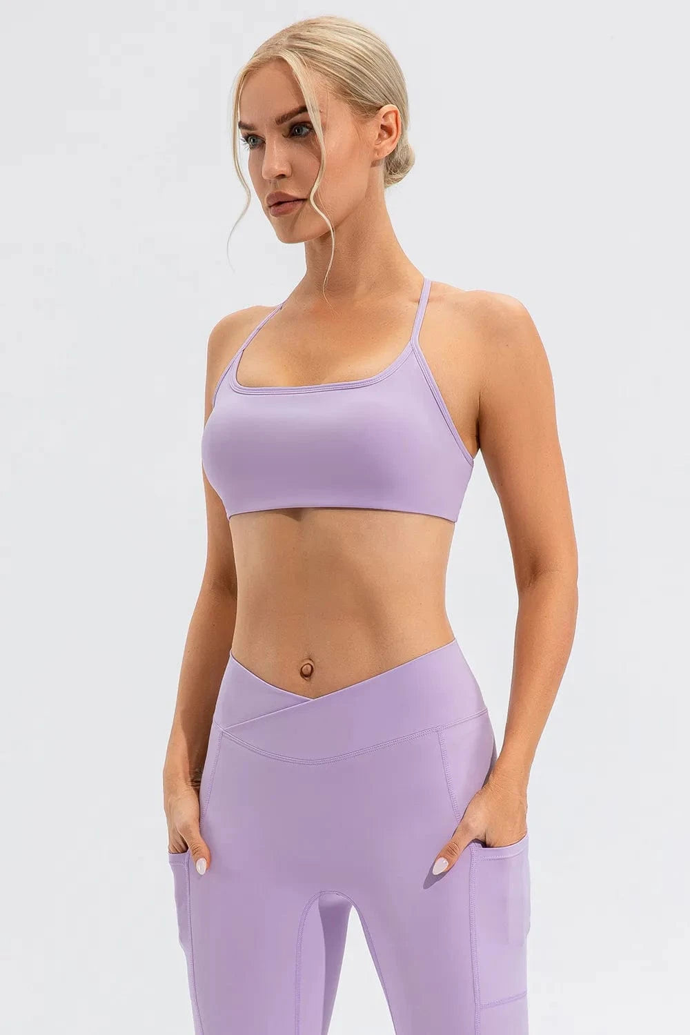 Crisscross Spaghetti Strap Active Cami - ShalayeFashion