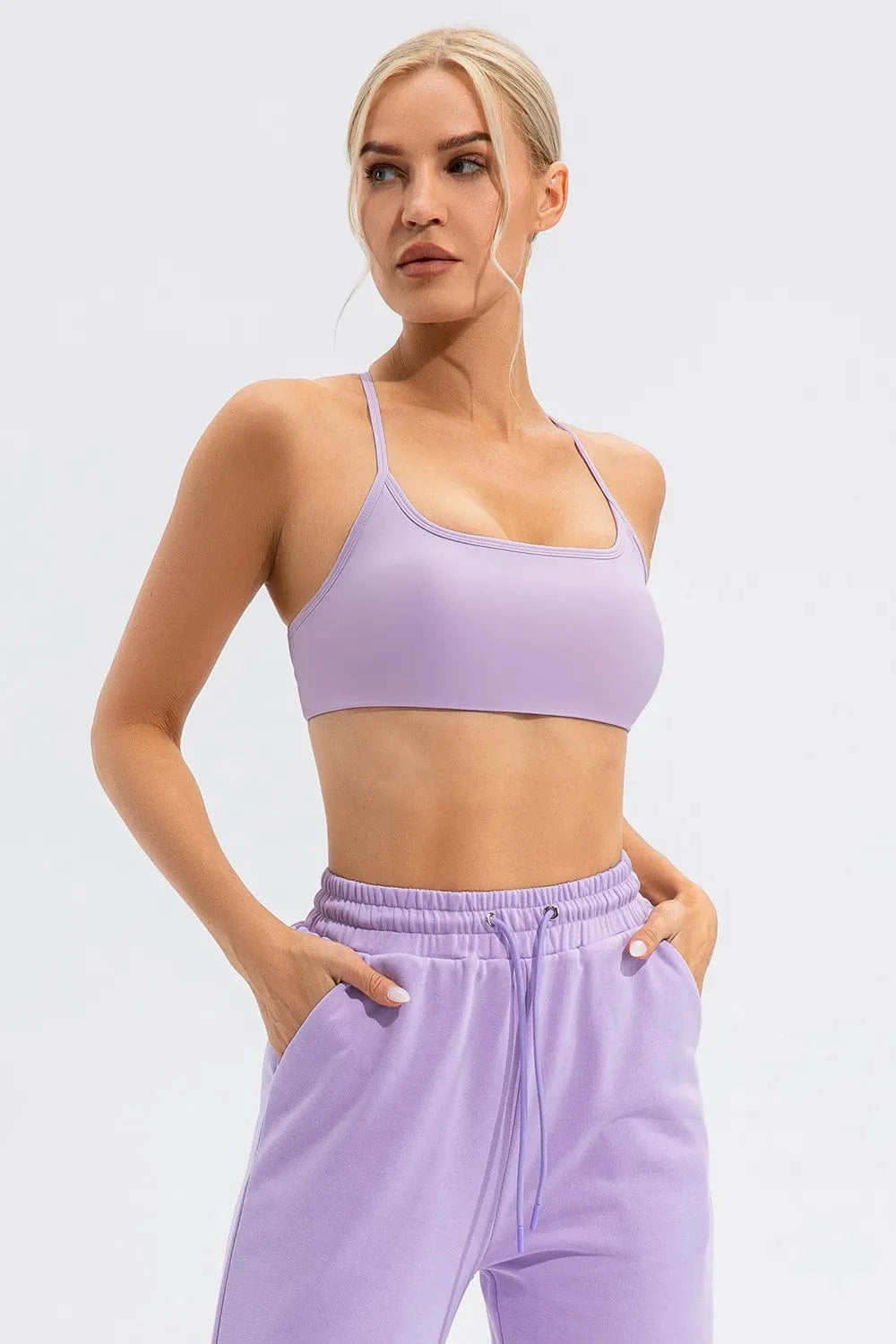 Crisscross Spaghetti Strap Active Cami - ShalayeFashion