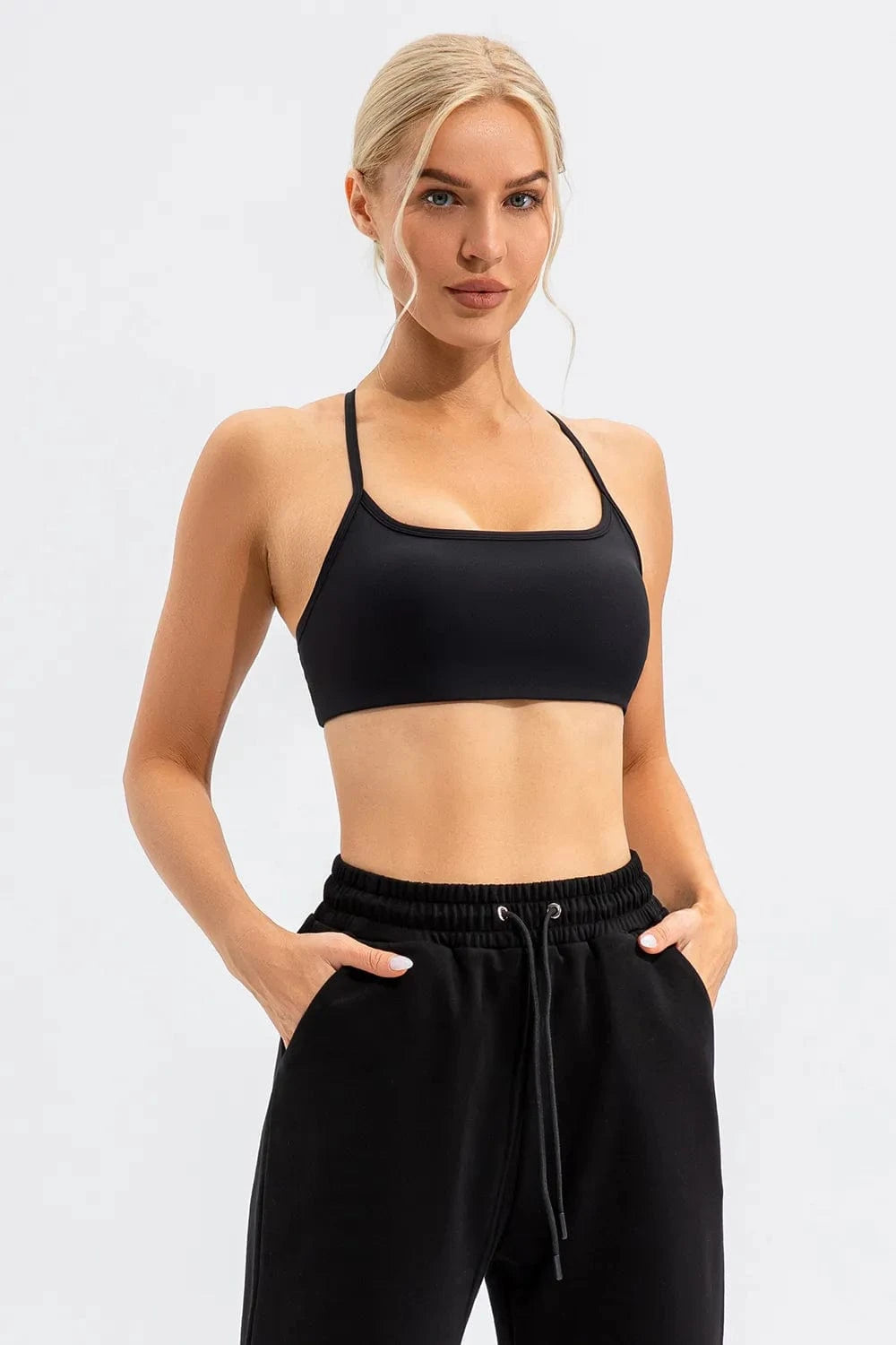 Crisscross Spaghetti Strap Active Cami - ShalayeFashion
