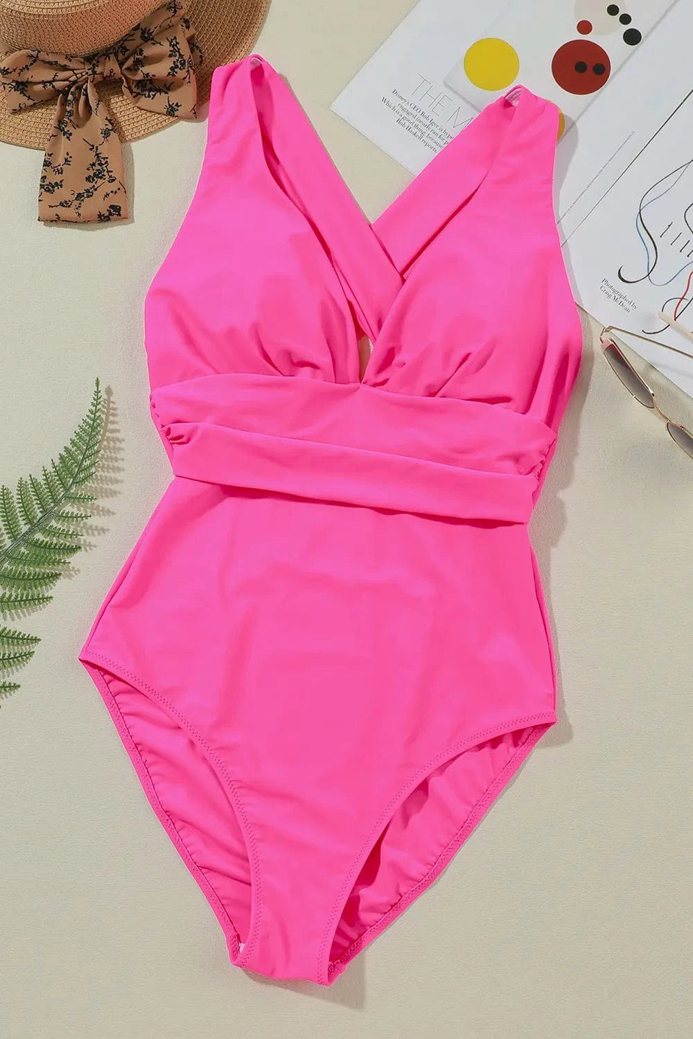 Crisscross Wide Strap One - Piece Swimwear - ShalayeFashion