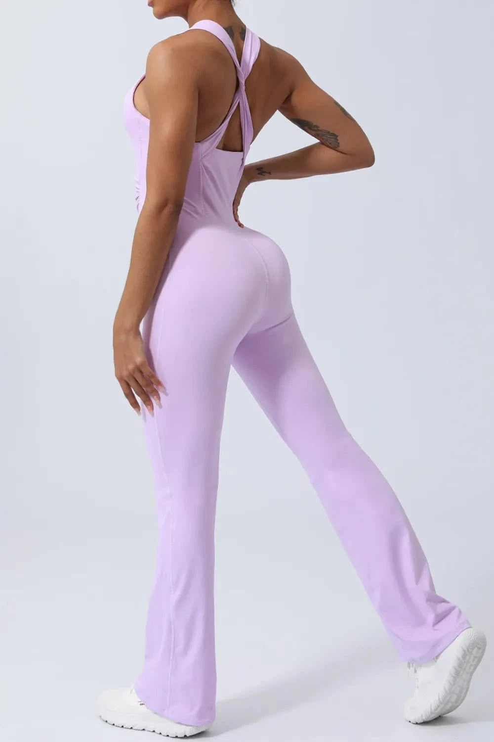 Crisscross Wide Strap Sleeveless Jumpsuit - ShalayeFashion