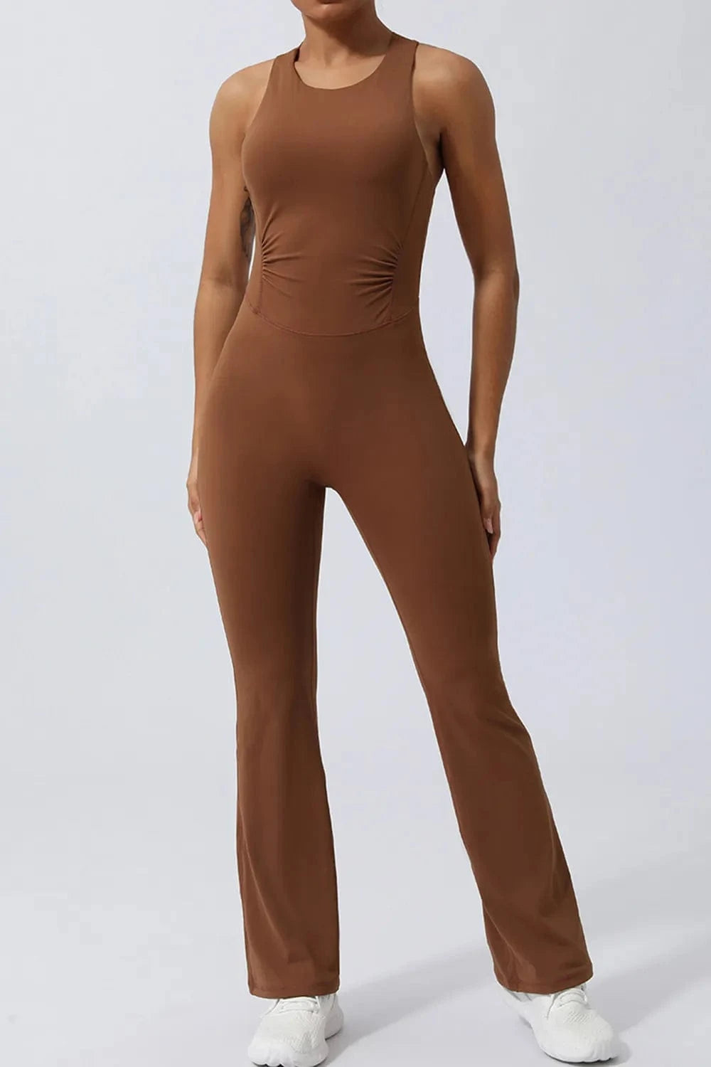 Crisscross Wide Strap Sleeveless Jumpsuit - ShalayeFashion