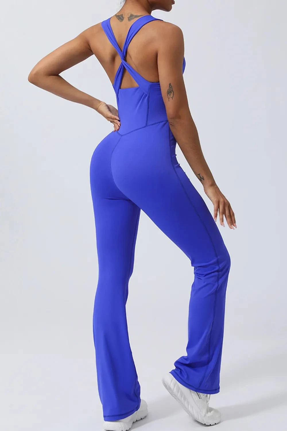 Crisscross Wide Strap Sleeveless Jumpsuit - ShalayeFashion