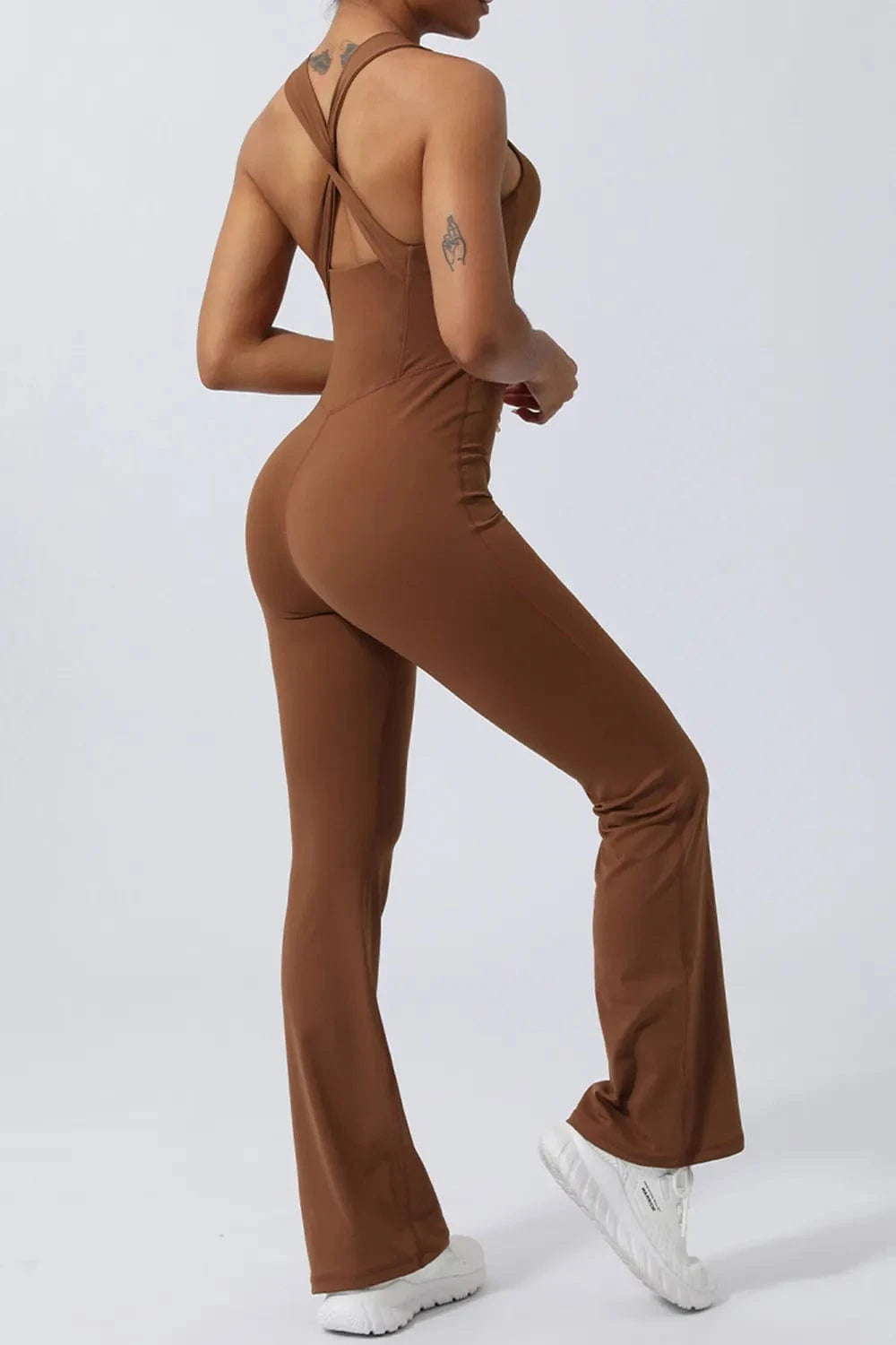 Crisscross Wide Strap Sleeveless Jumpsuit - ShalayeFashion