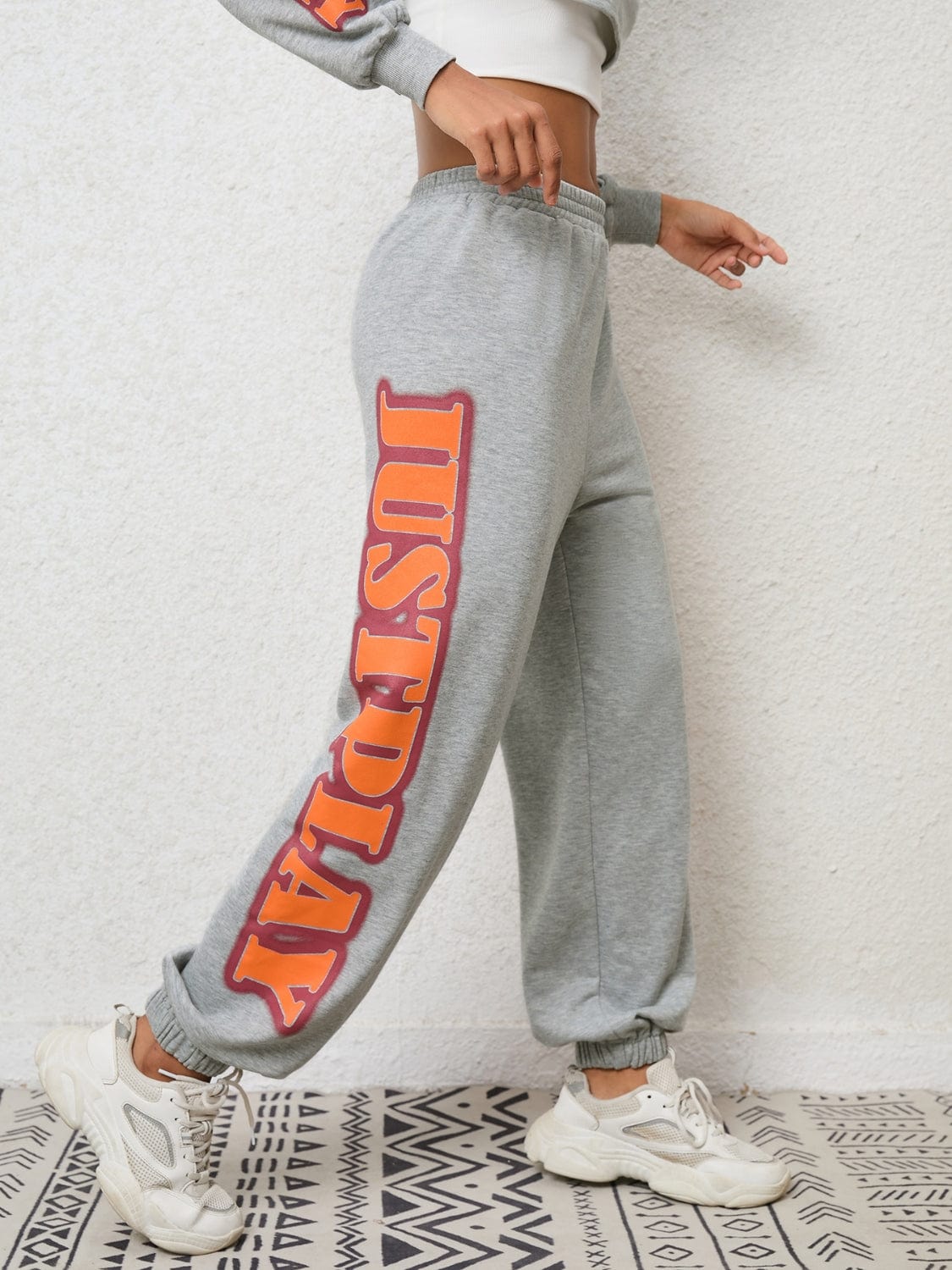 Cropped Sweatshirt and Sweatpants Set - ShalayeFashion