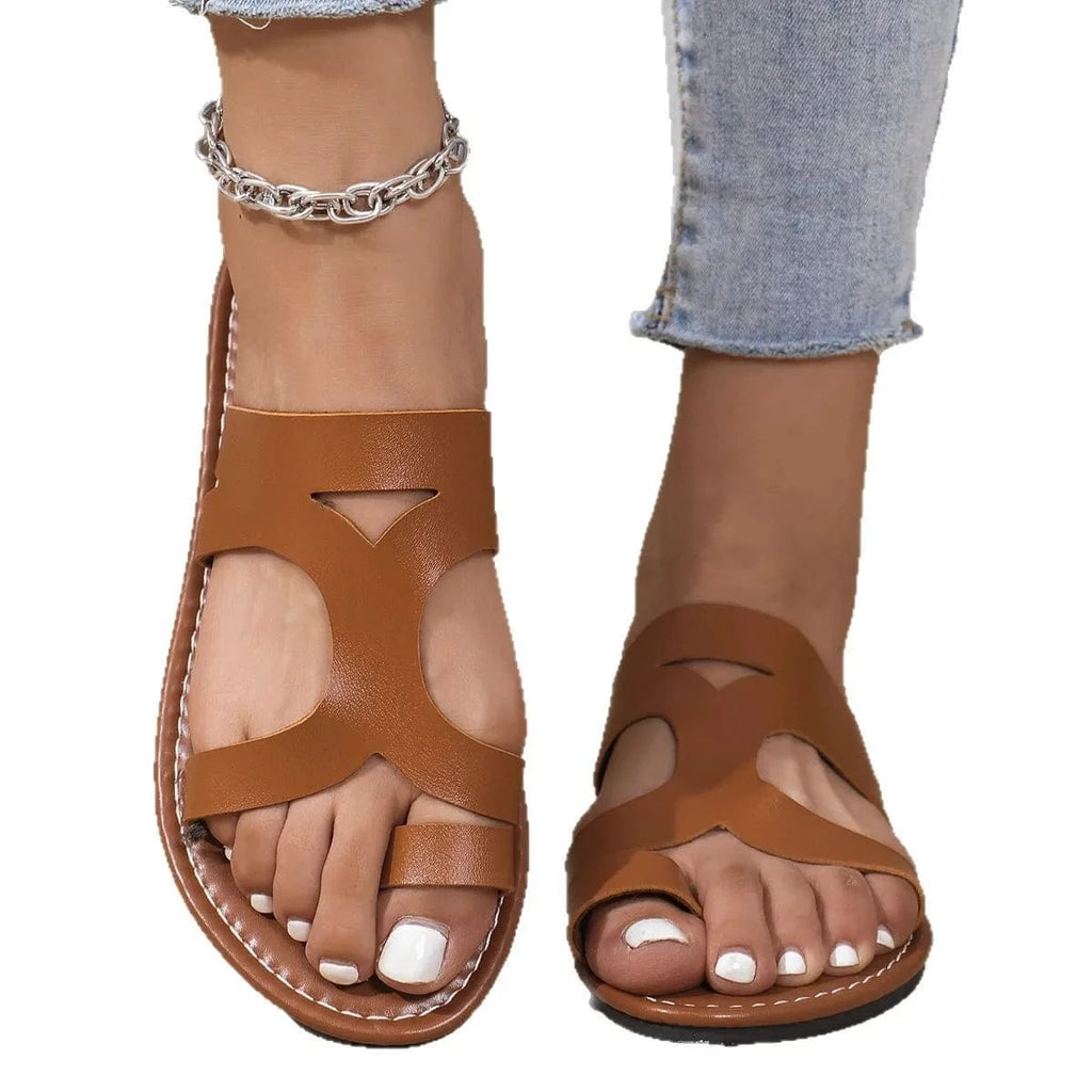 Cut - Out Flats Sandals - ShalayeFashion