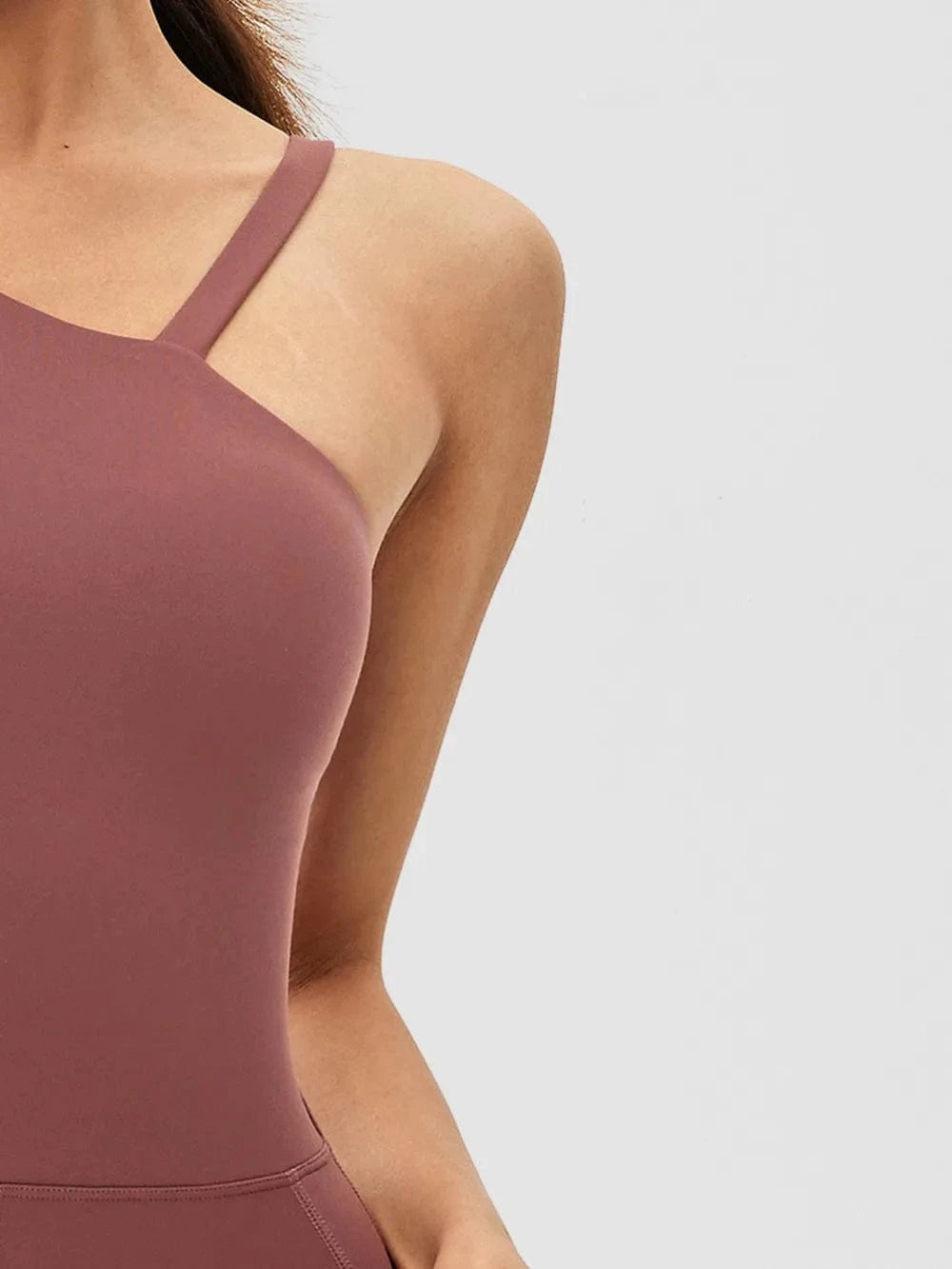 Cutout Asymmetrical Neck Active Jumpsuit - ShalayeFashion