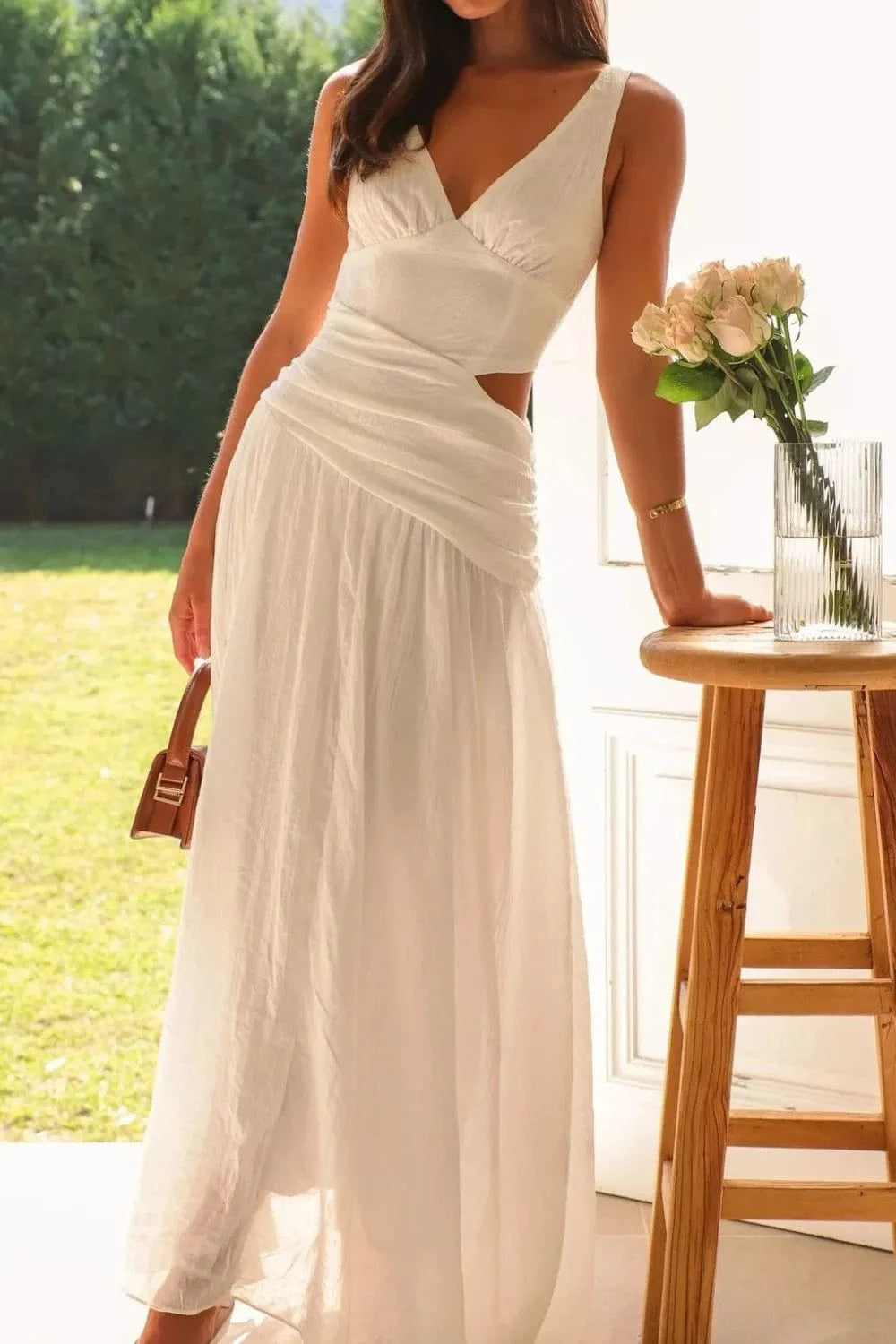 Cutout Back V - Neck Dress - ShalayeFashion