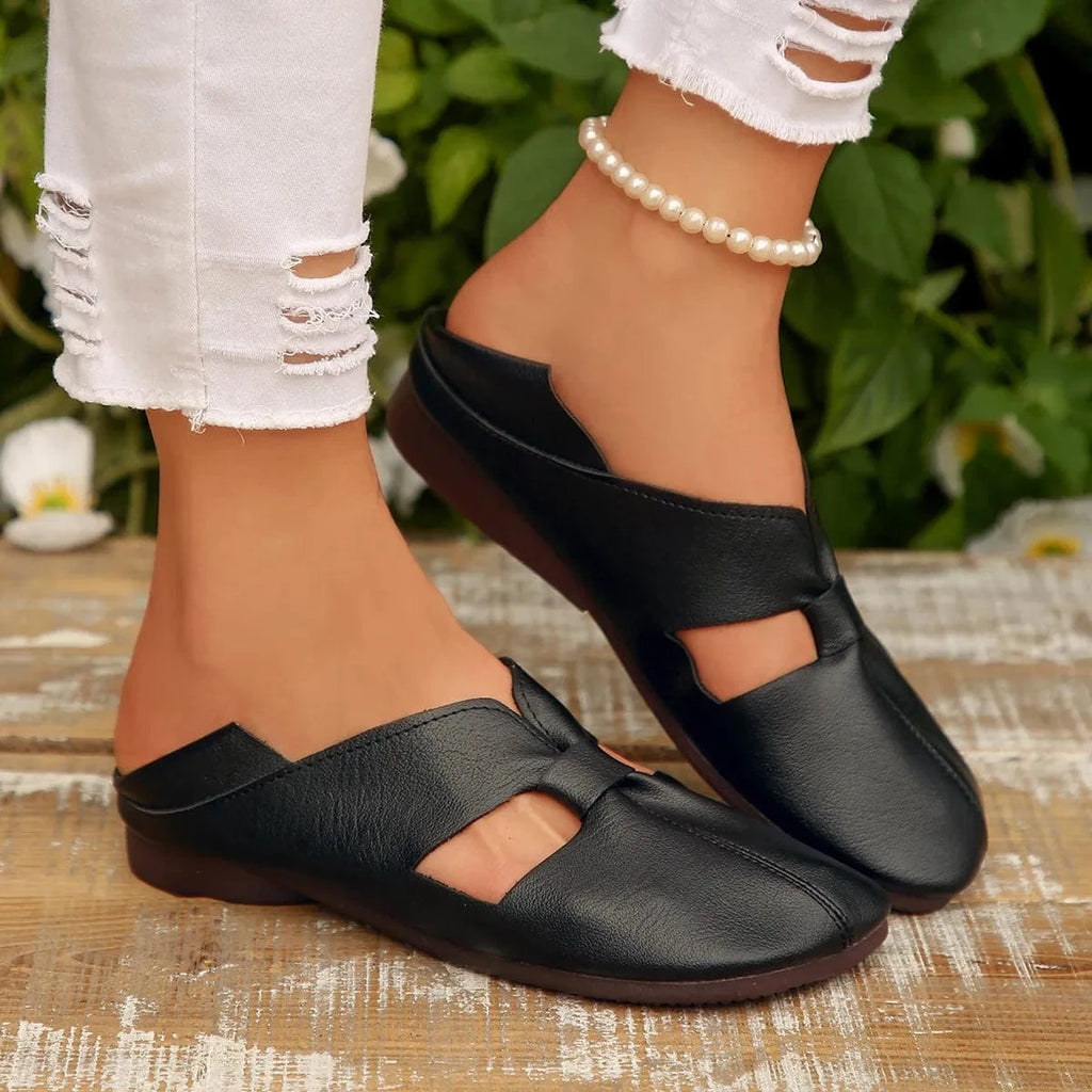 Cutout Flat Sandals - ShalayeFashion