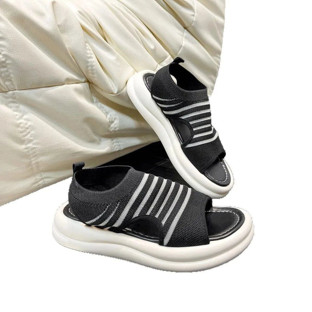 Cutout Mesh Sandals - ShalayeFashion