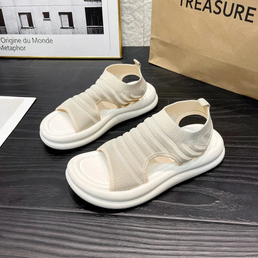 Cutout Mesh Sandals - ShalayeFashion