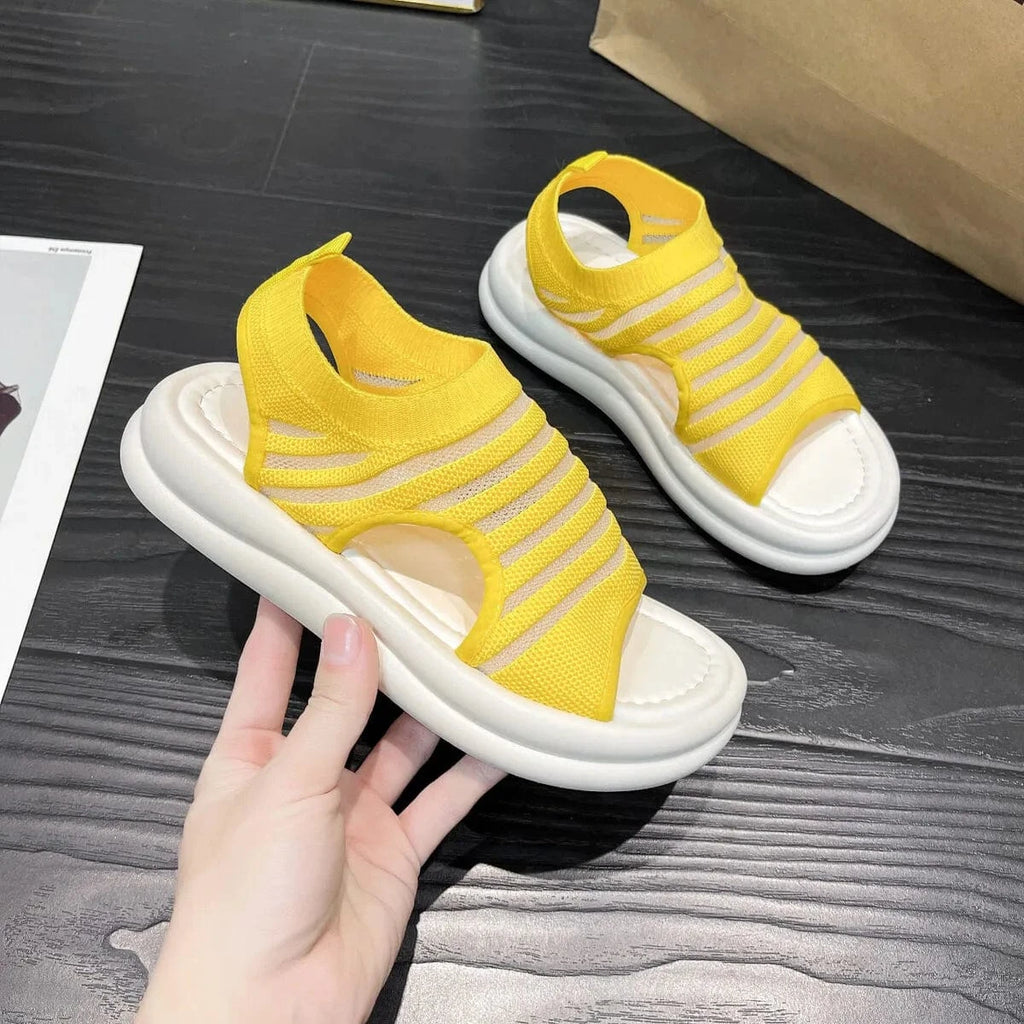 Cutout Mesh Sandals - ShalayeFashion