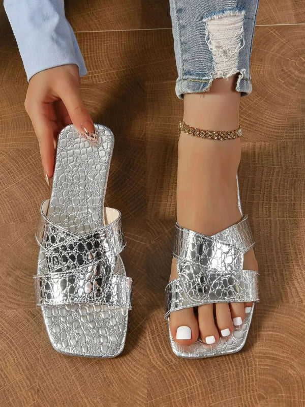 Cutout Open Toe Flats Slippers - ShalayeFashion