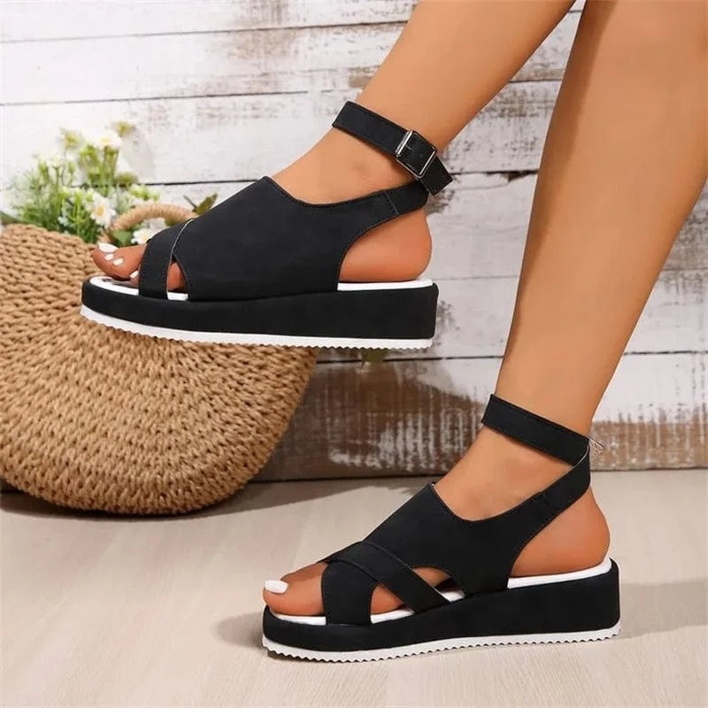 Cutout Platform Sandals - ShalayeFashion