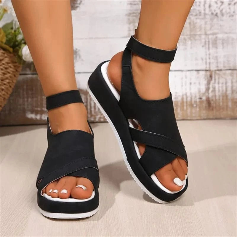 Cutout Platform Sandals - ShalayeFashion