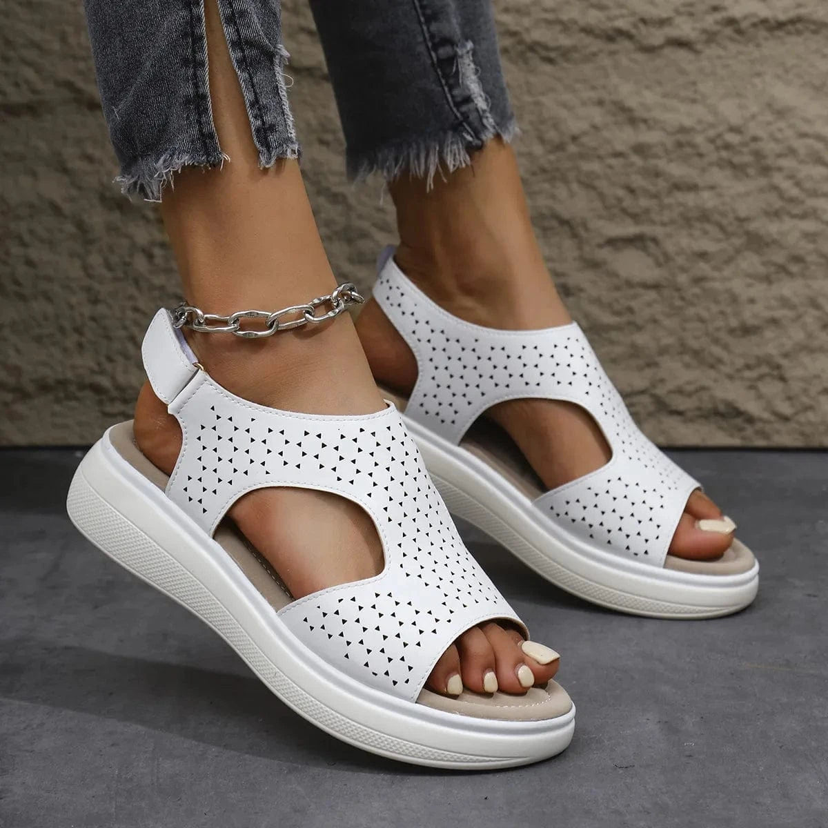 Cutout Platform Sandals - ShalayeFashion