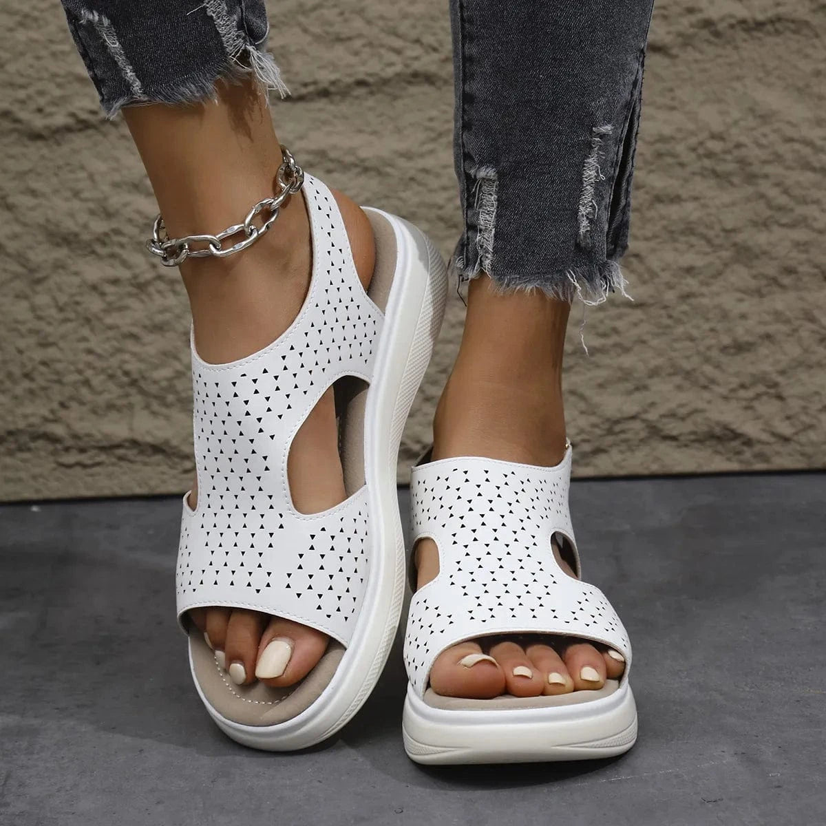 Cutout Platform Sandals - ShalayeFashion