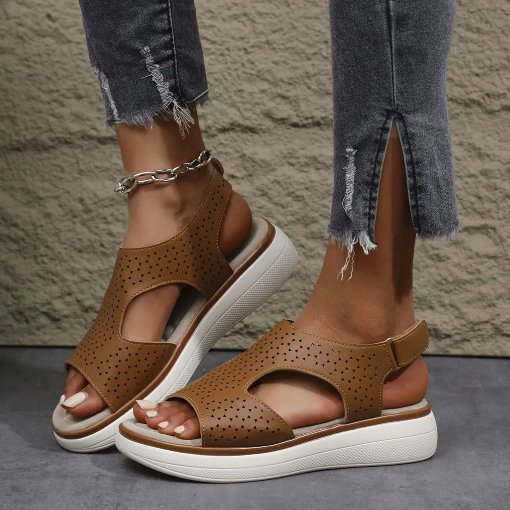 Cutout Platform Sandals - ShalayeFashion