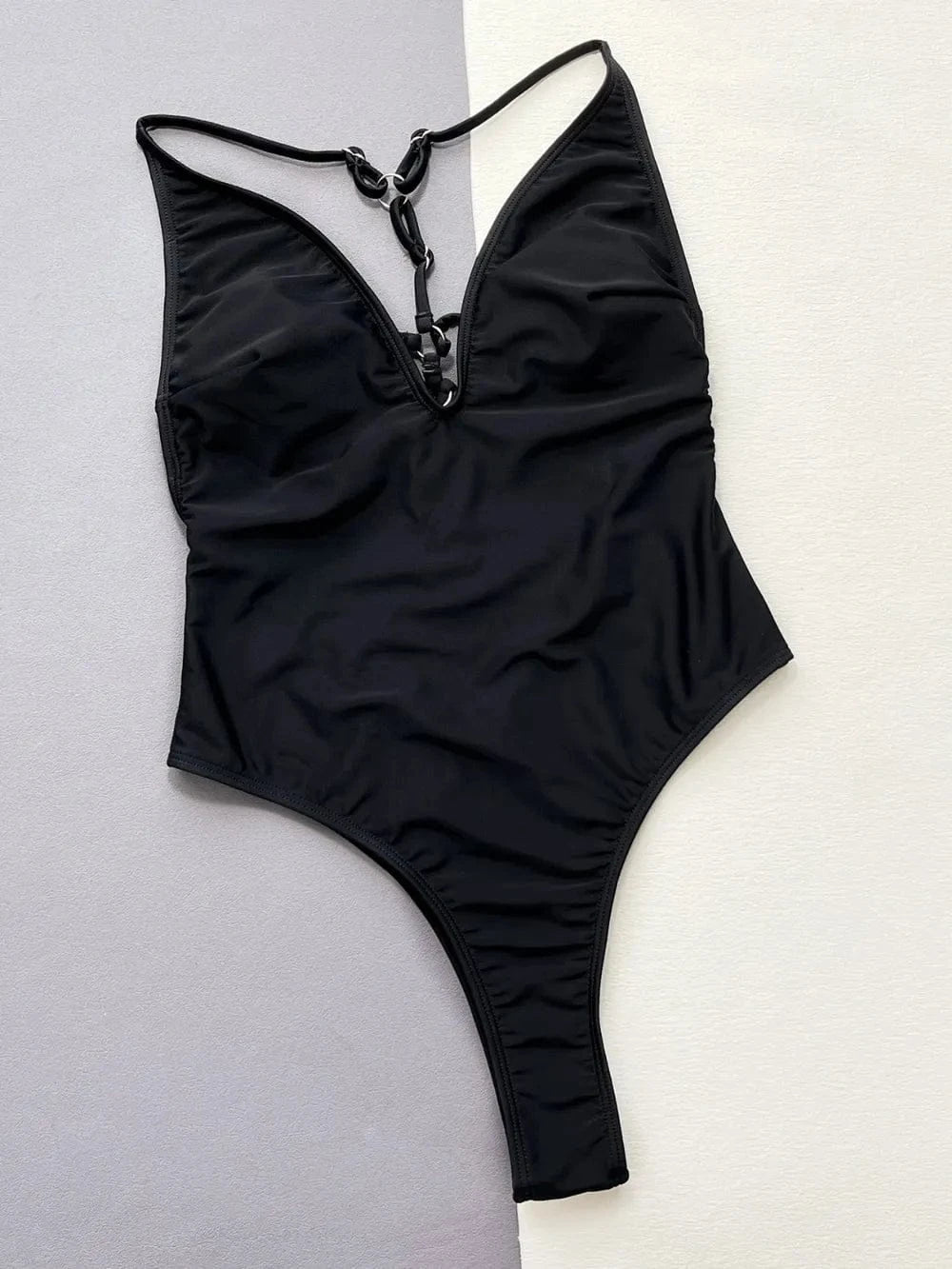 Cutout Plunge Spaghetti Strap One - Piece Swimwear - ShalayeFashion