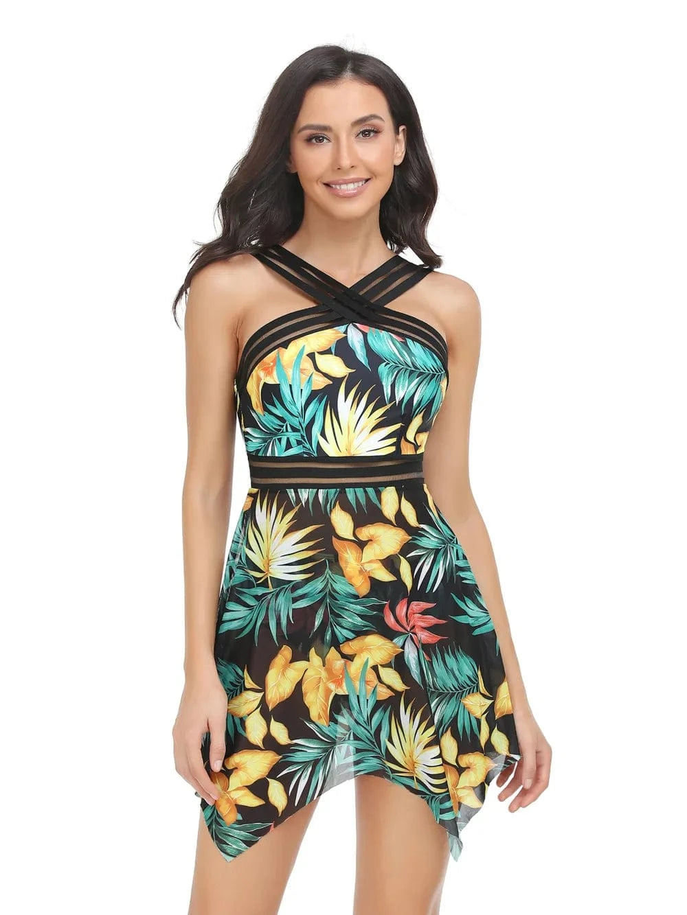 Cutout Printed Two - Piece Swim Set - ShalayeFashion