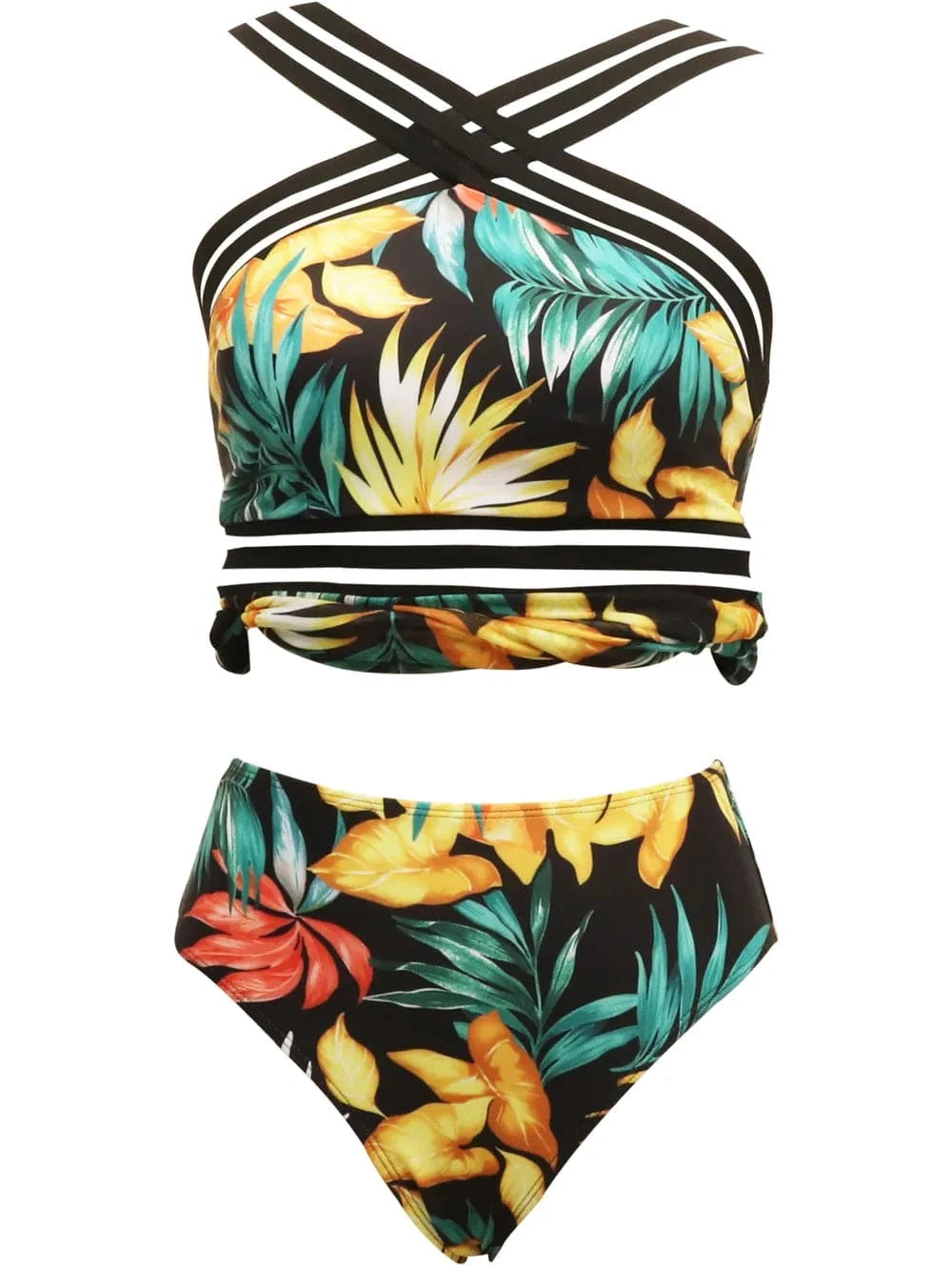 Cutout Printed Two - Piece Swim Set - ShalayeFashion