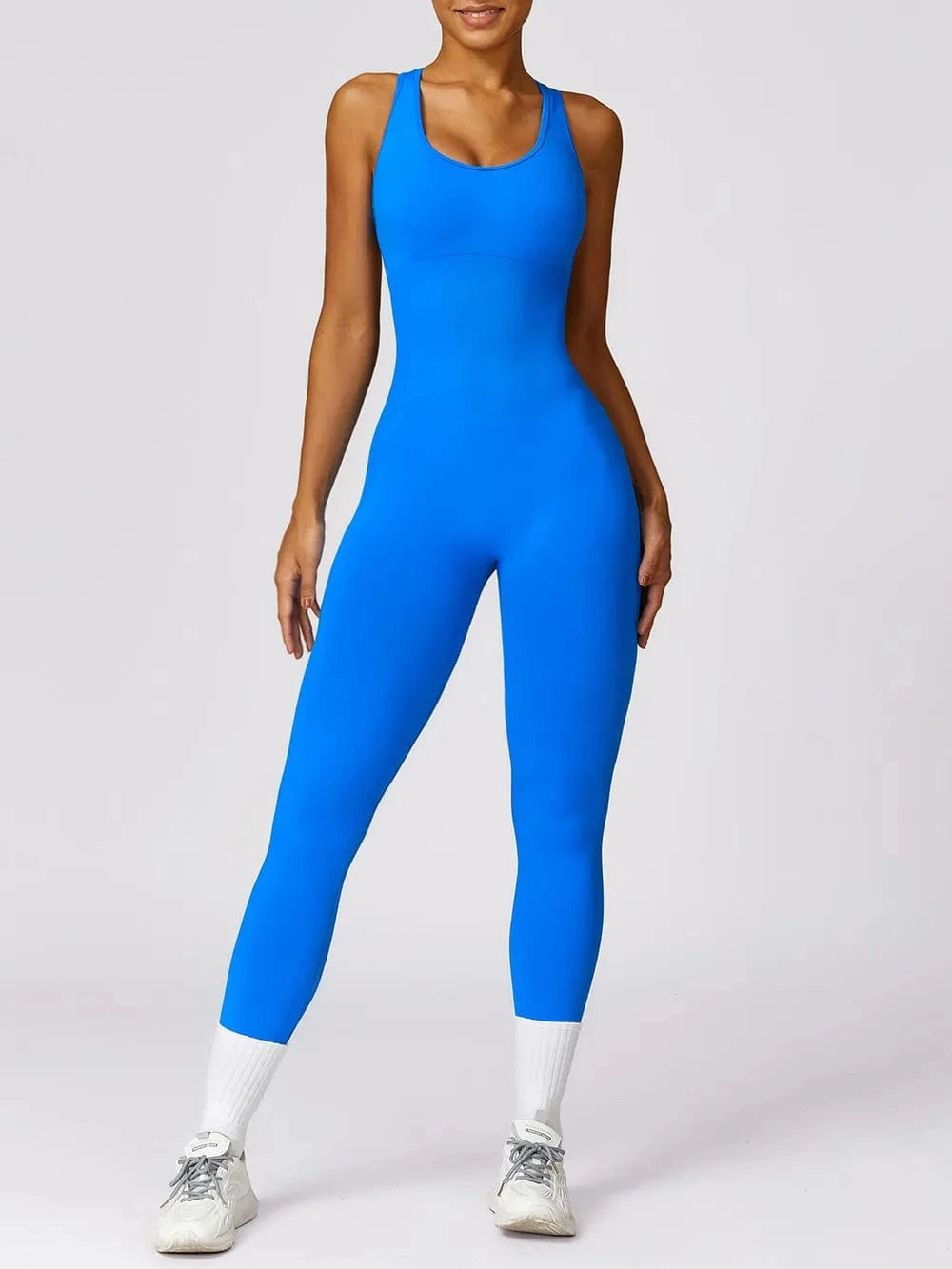 Cutout Racerback Active Jumpsuit - ShalayeFashion
