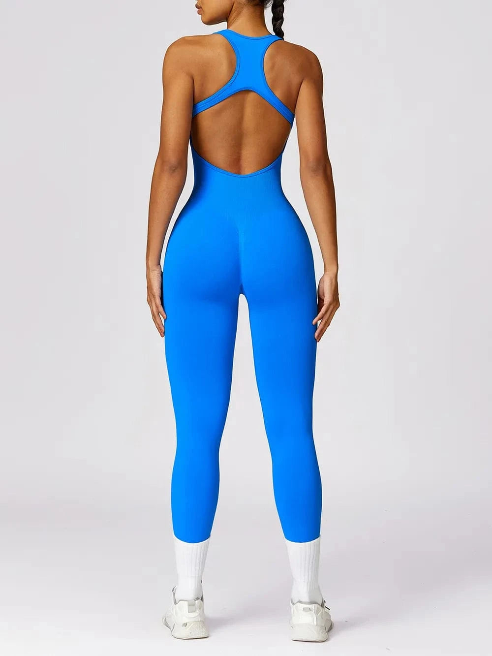 Cutout Racerback Active Jumpsuit - ShalayeFashion