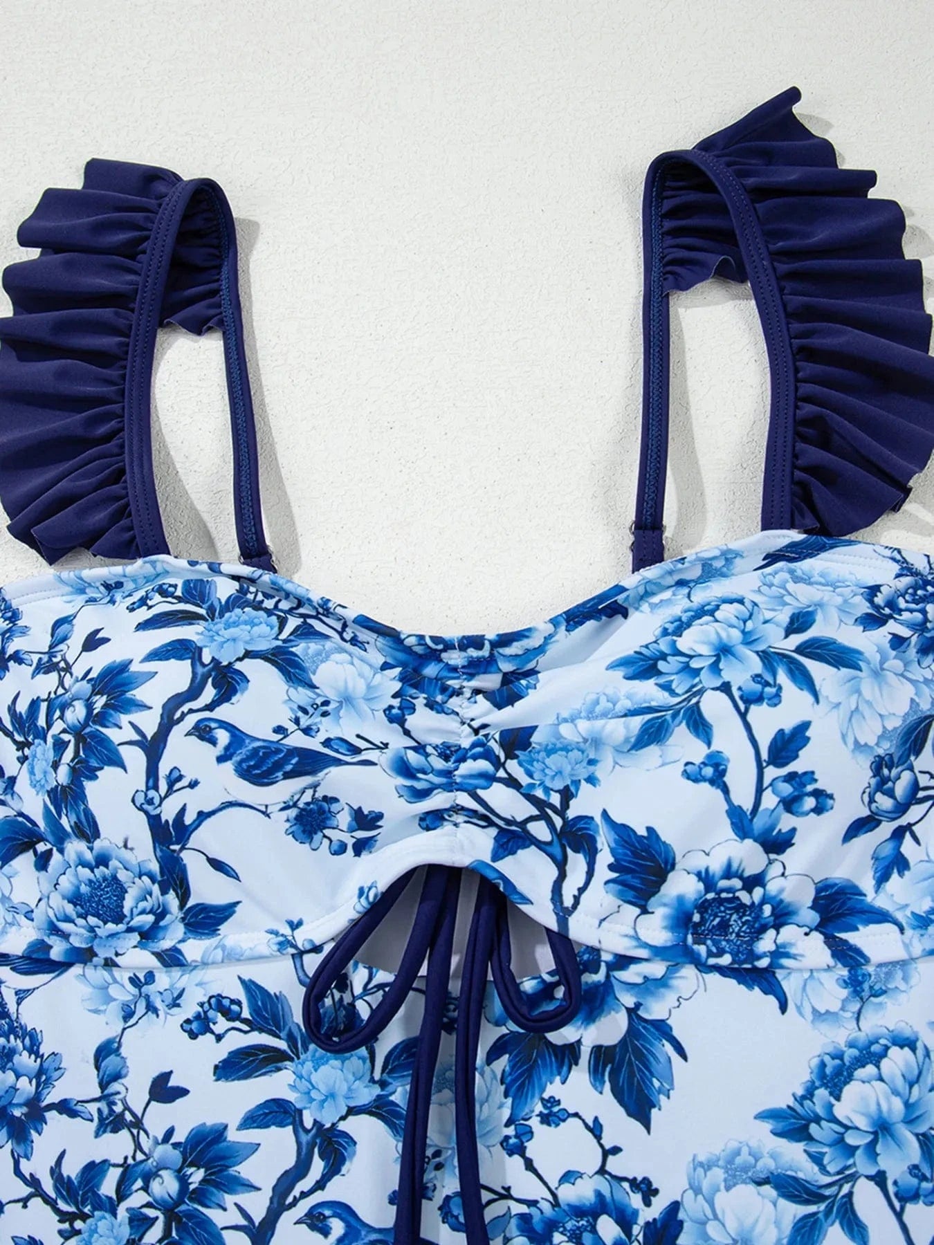 Cutout Ruffled Spaghetti Strap One - Piece Swimwear - ShalayeFashion