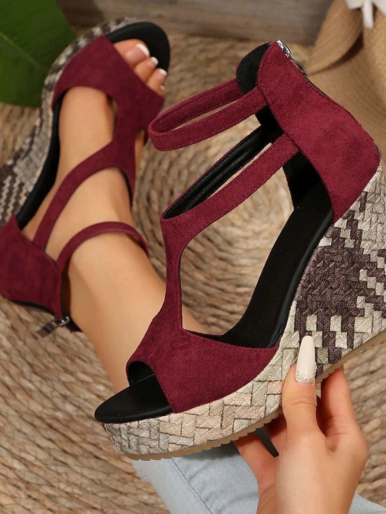 Cutout Wedge Platform Sandals - ShalayeFashion