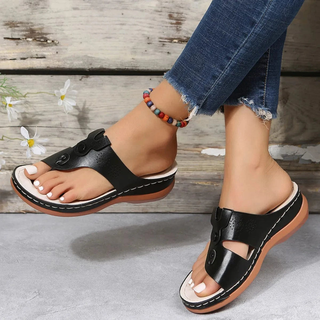 Cutout Wedge Sandals - ShalayeFashion