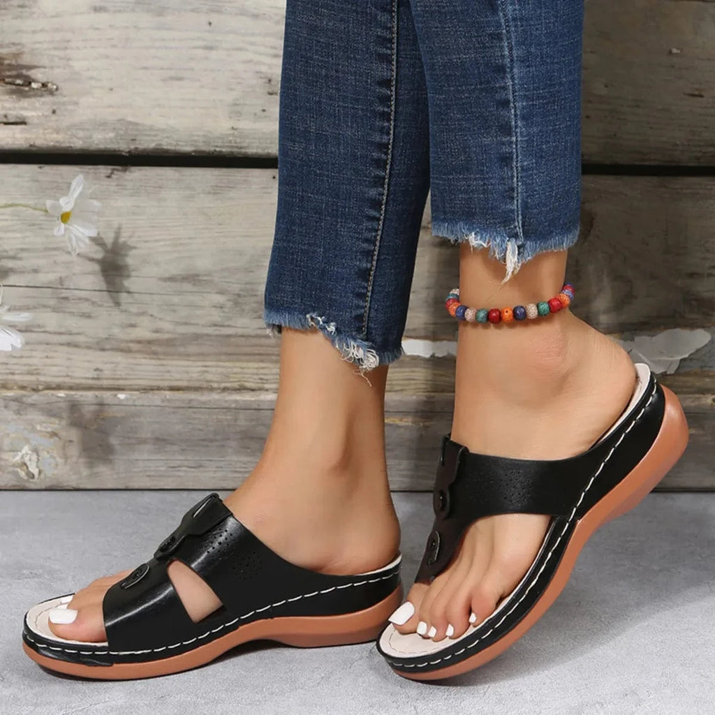 Cutout Wedge Sandals - ShalayeFashion