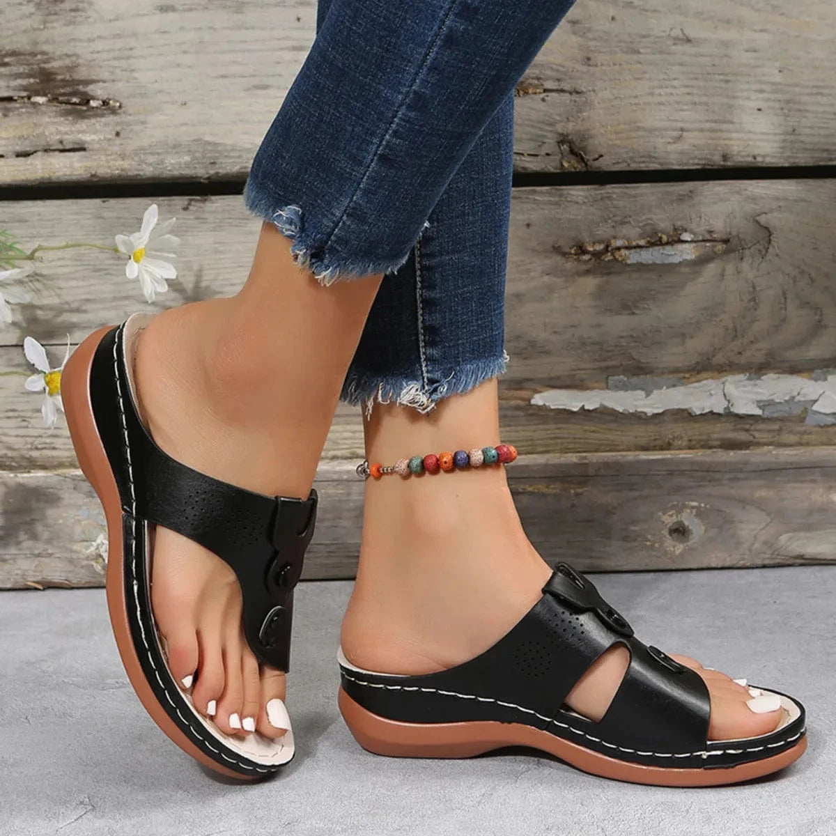 Cutout Wedge Sandals - ShalayeFashion