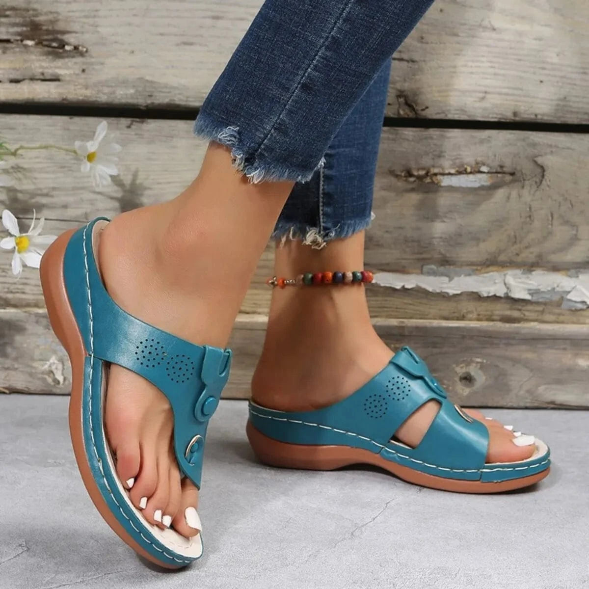 Cutout Wedge Sandals - ShalayeFashion