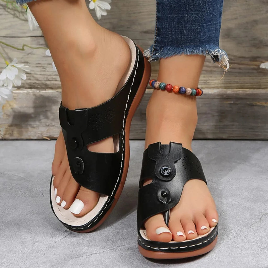 Cutout Wedge Sandals - ShalayeFashion