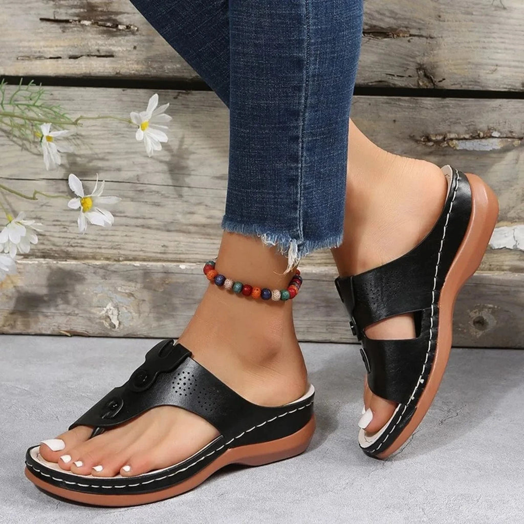 Cutout Wedge Sandals - ShalayeFashion
