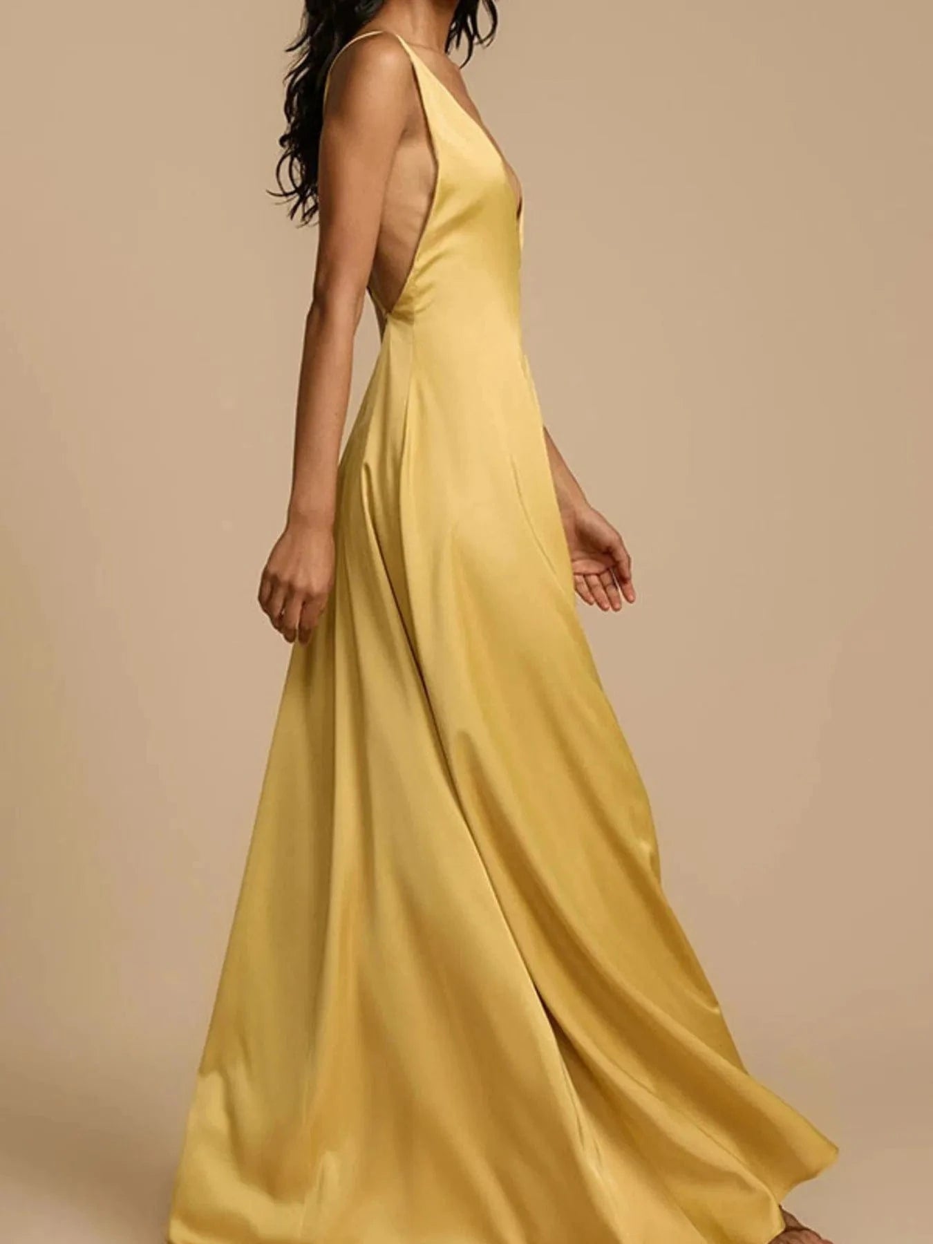 Deep V - Neck Maxi Dress - ShalayeFashion