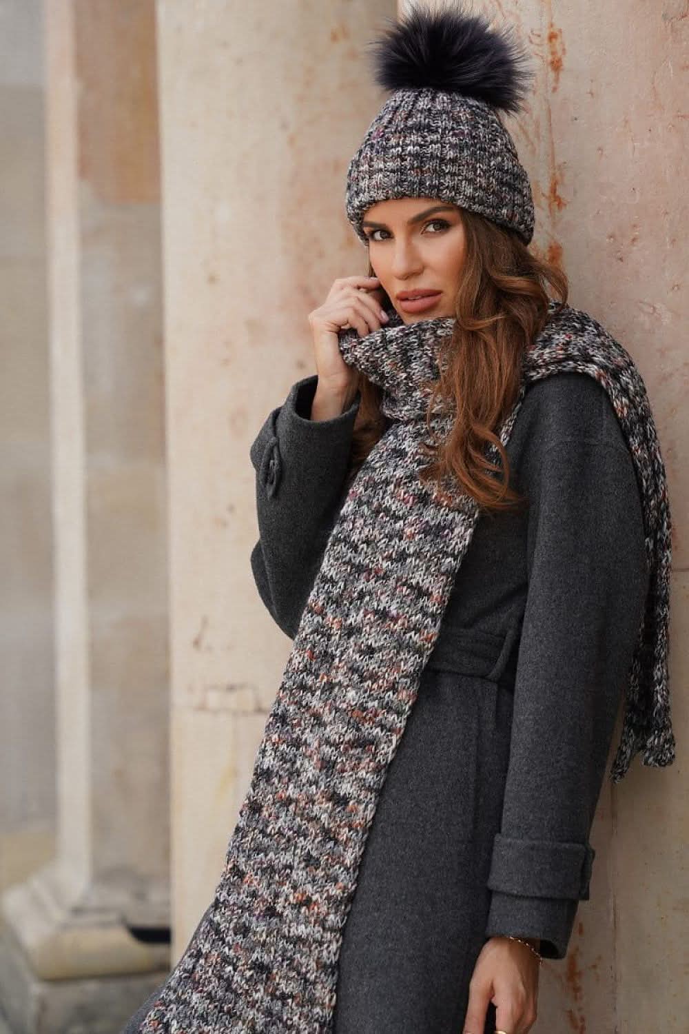 Designer Women’s Colorful Pom Beanie - ShalayeFashion