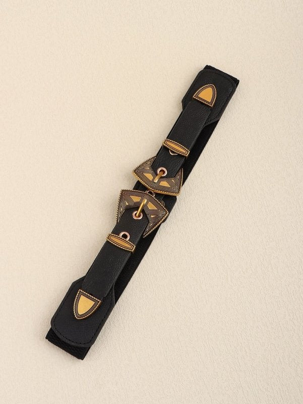 Double Buckle PU Leather Belt - ShalayeFashion