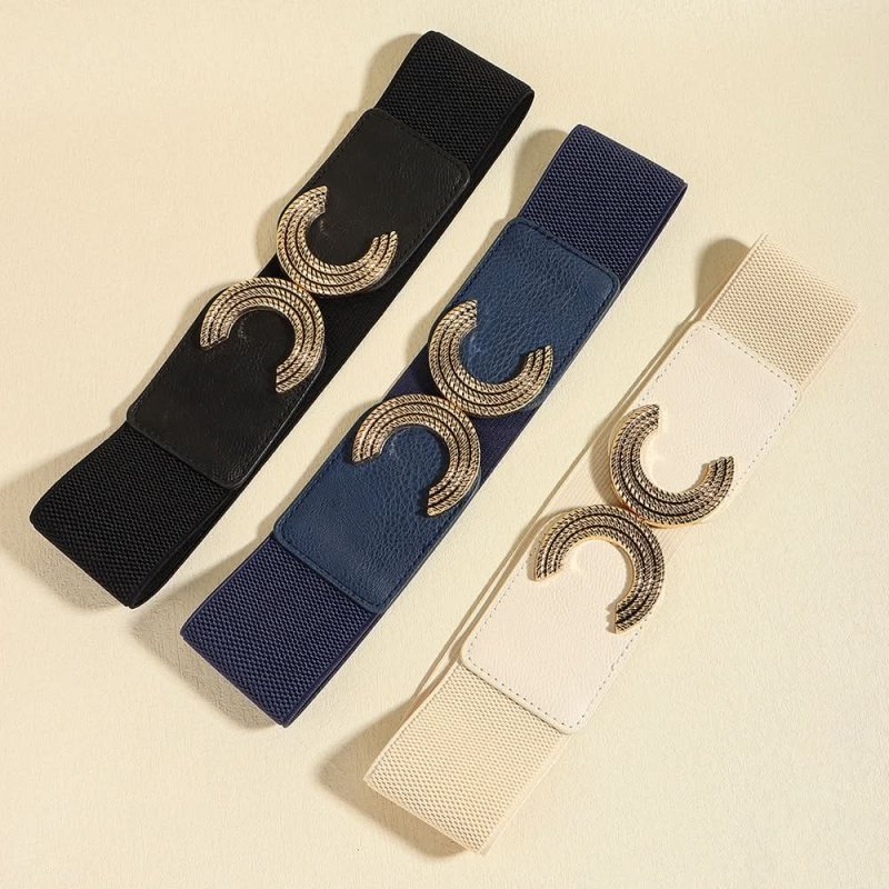 Double C Buckle Elastic Belt - ShalayeFashion