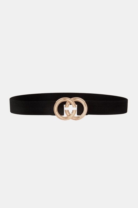 Double Hoop Buckle Elastic Belt - ShalayeFashion