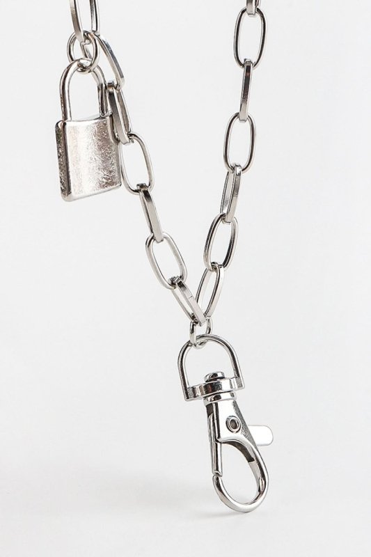 Double Layered Iron Chain Belt with Lock Charm - ShalayeFashion