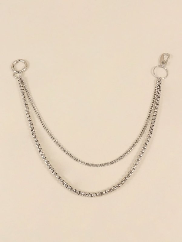 Double - Layered Metal Chain Belt - ShalayeFashion