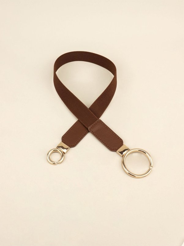 Double Ring Buckle Elastic PU Belt - ShalayeFashion