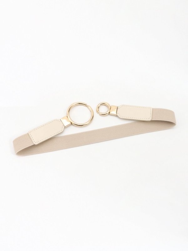 Double Ring Buckle Elastic PU Belt - ShalayeFashion