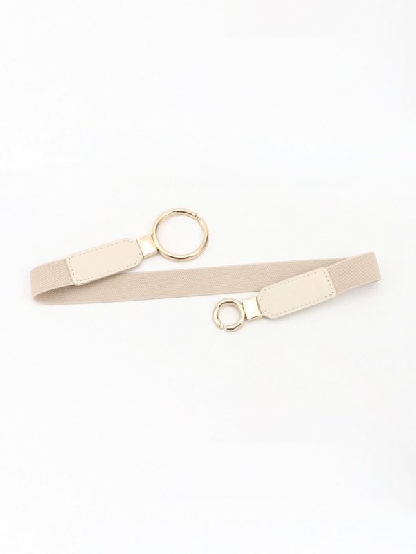 Double Ring Buckle Elastic PU Belt - ShalayeFashion