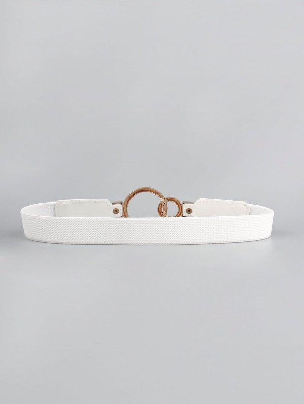 Double Ring Buckle Elastic PU Belt - ShalayeFashion