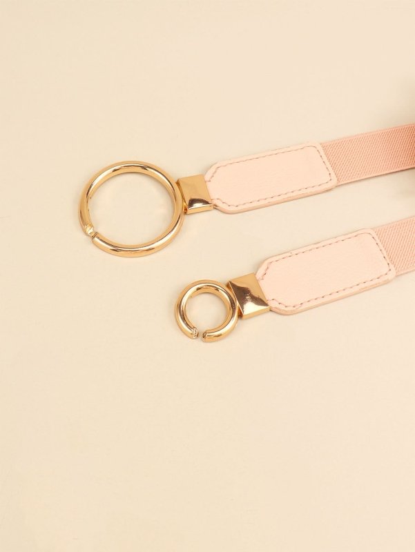 Double Ring Buckle Elastic PU Belt - ShalayeFashion