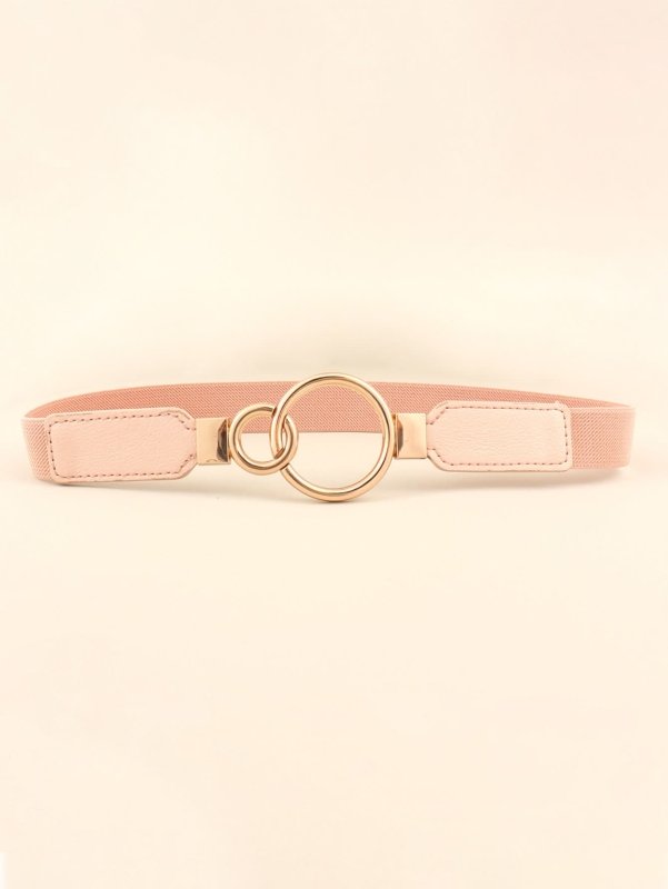 Double Ring Buckle Elastic PU Belt - ShalayeFashion