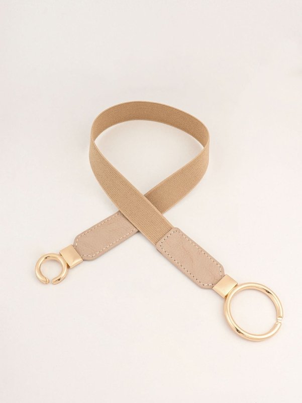 Double Ring Buckle Elastic PU Belt - ShalayeFashion